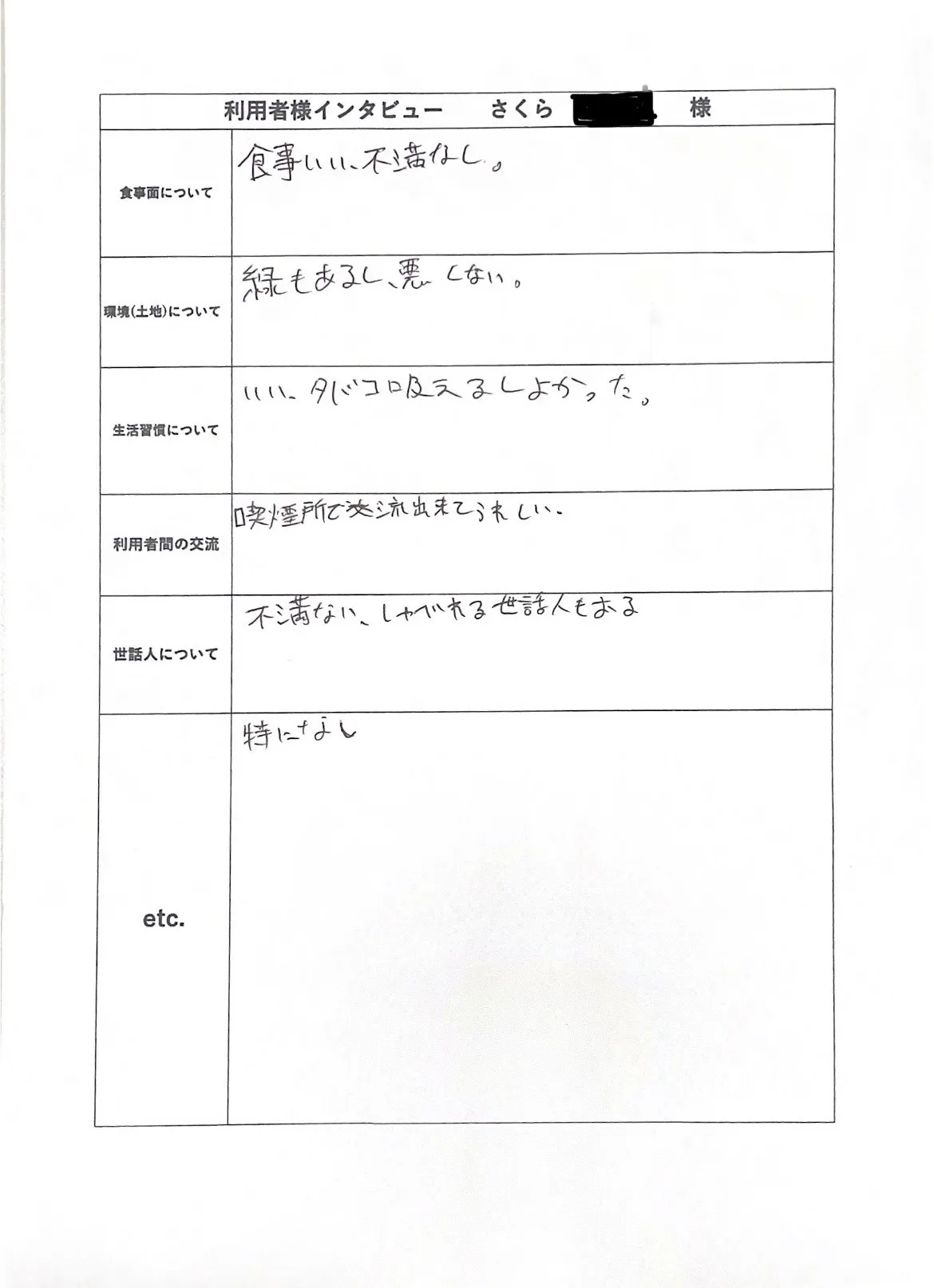 錦織 利用者様 インタビュー1